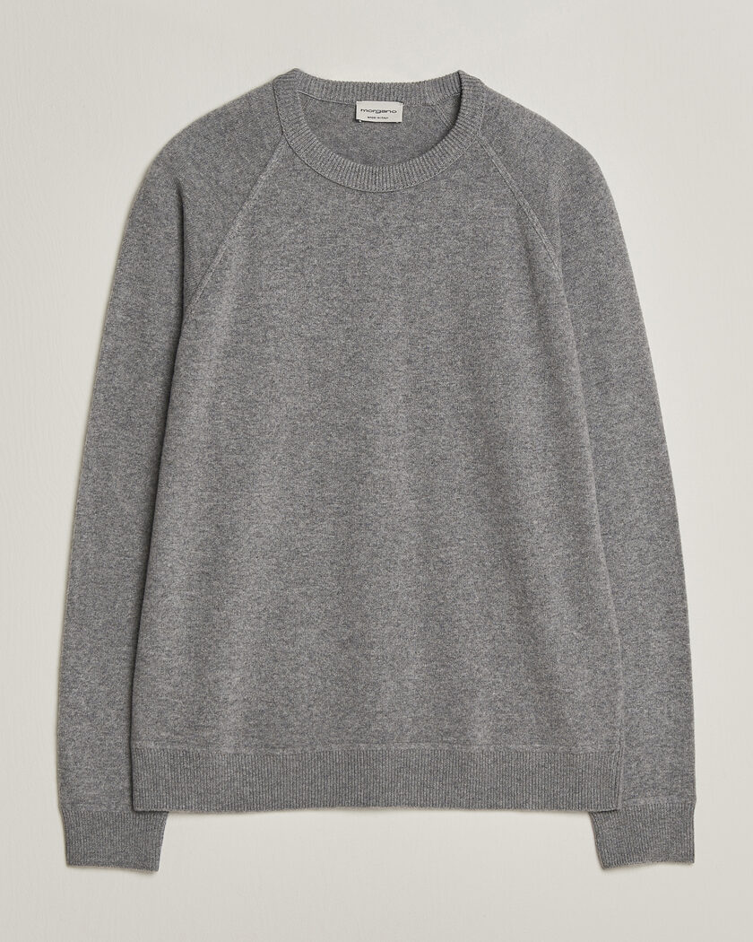 Morgano Wool/Cashmere Raglan Crew Grey – Harmaa