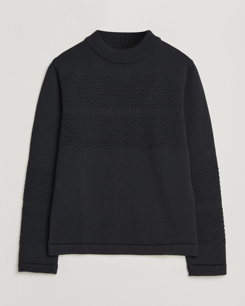 S.N.S. Herning Fisherman Mock Neck Navy Blue – Sininen