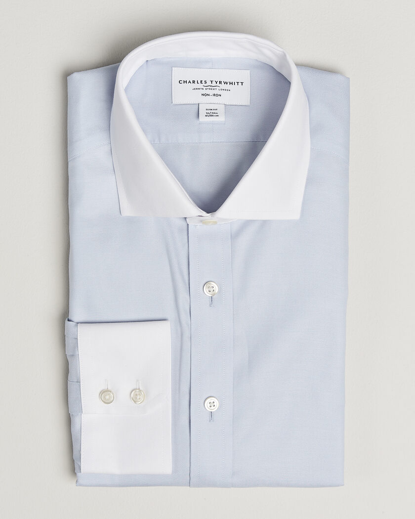 Charles Tyrwhitt Slim Fit Non Iron Plain Winchester Shirt Light Blue – Sininen