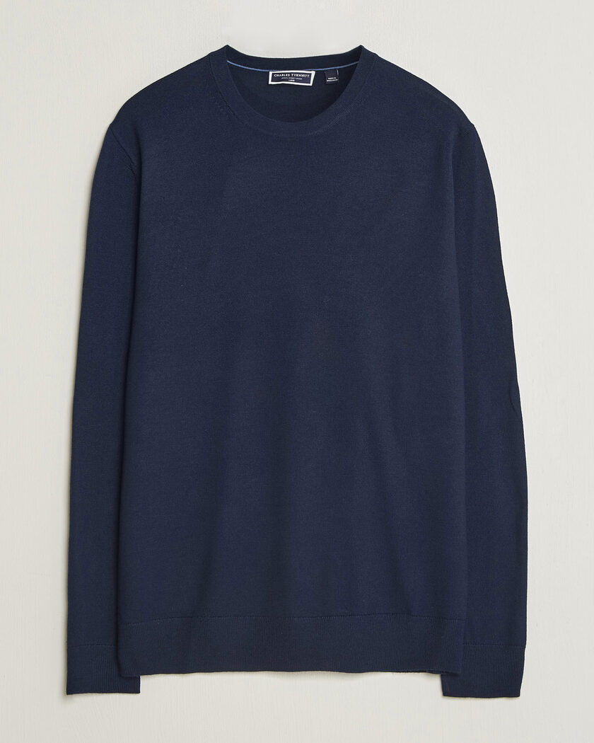 Charles Tyrwhitt Pure Merino Crew Neck Jumper Navy – Sininen