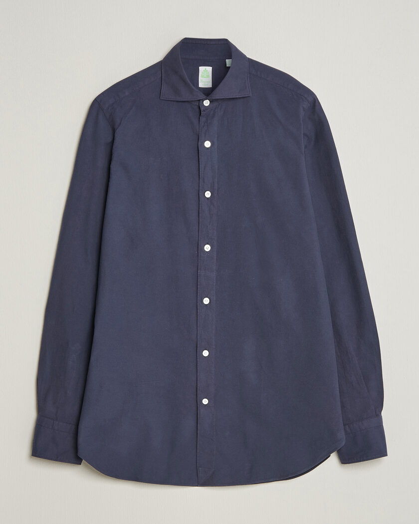 Finamore Napoli Gaeta Flannel Sport Shirt Navy – Sininen