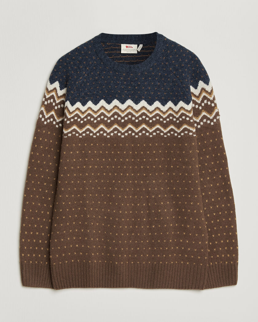 Fjällräven Övik Knit Wool Sweater Dark Oak – Ruskea