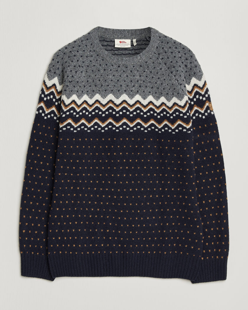 Fjällräven Övik Knit Wool Sweater Dark Navy – Sininen