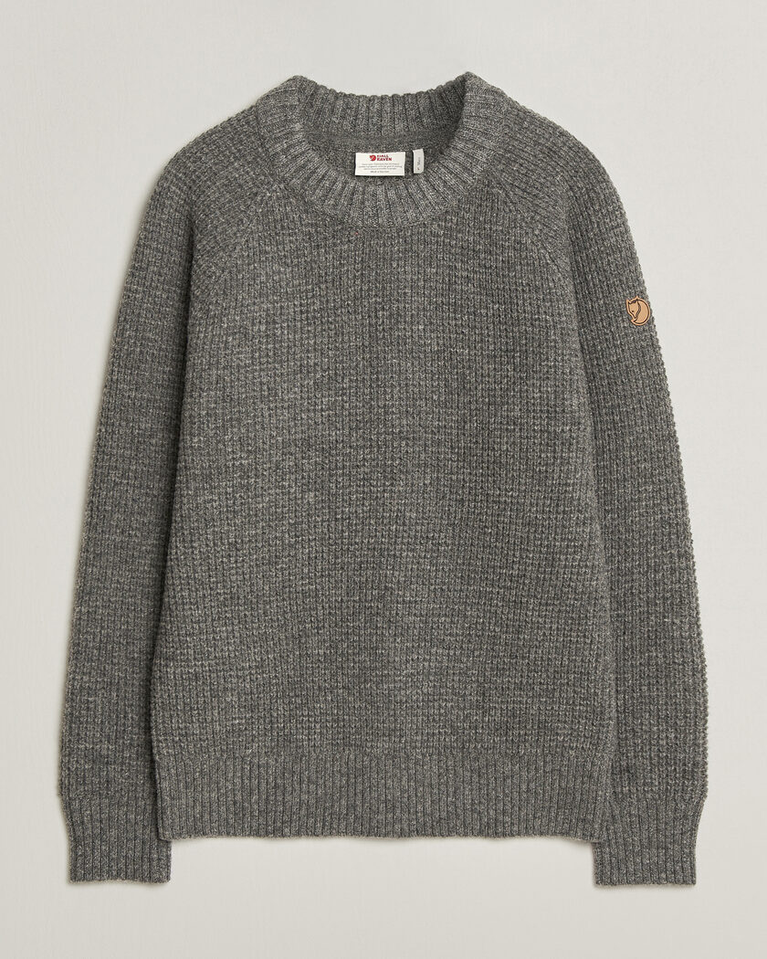 Fjällräven Övik Wool Waffle Knit Grey Melange – Harmaa