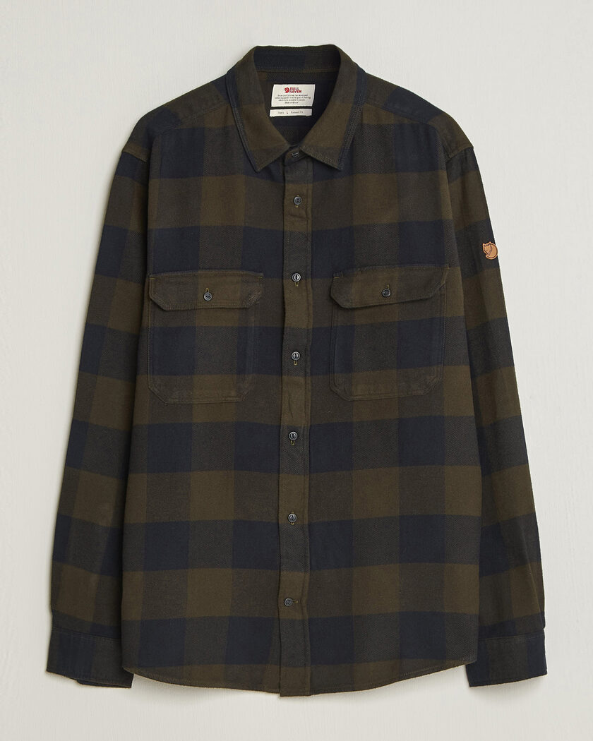 Fjällräven Övik Heavy Flannel Shirt Deep Forest – Vihreä