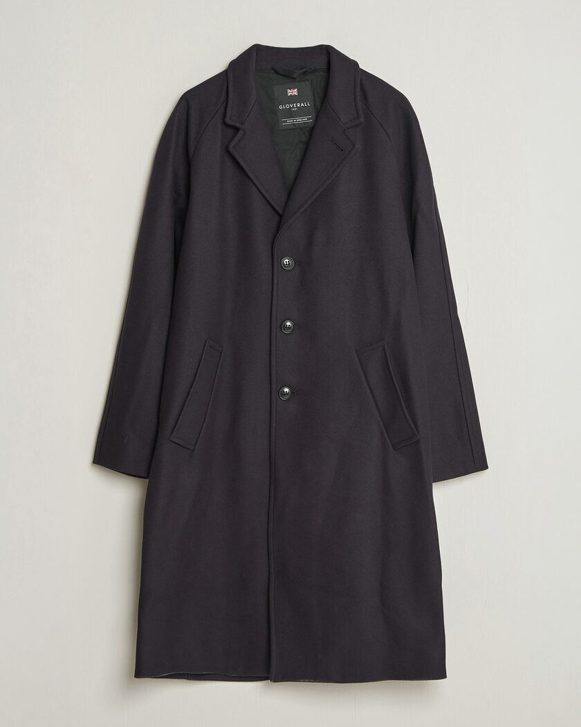 Gloverall Chesterfield Wool/Cashmere Refined Coat Navy – Sininen