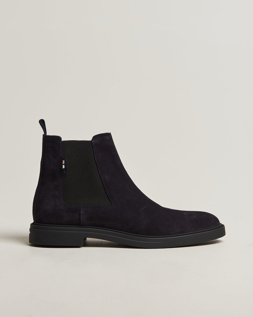 BOSS BLACK Calev Suede Chelsea Boot Dark Blue – Sininen