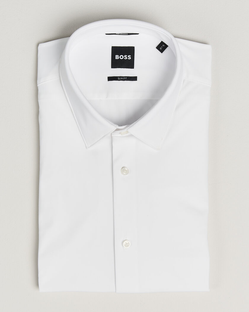 BOSS BLACK Hank 4-Way Stretch Shirt White – Valkoinen