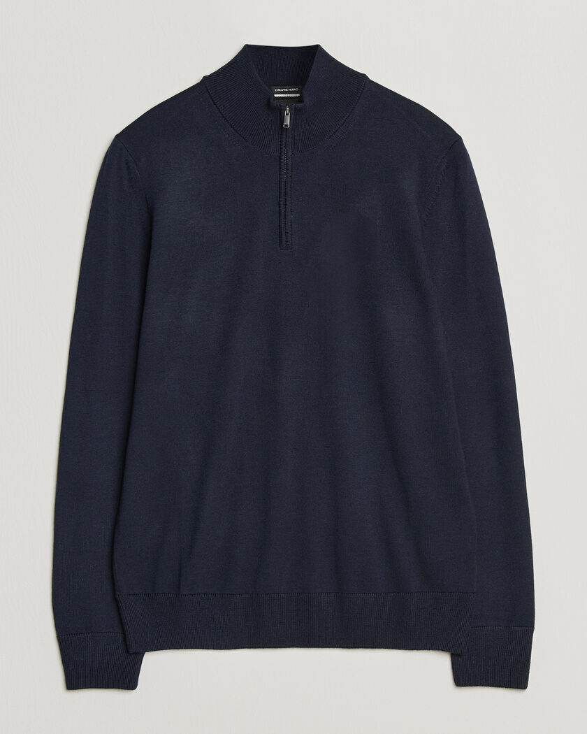 BOSS BLACK Ebenji Merino Knitted Half Zip Dark Blue – Sininen