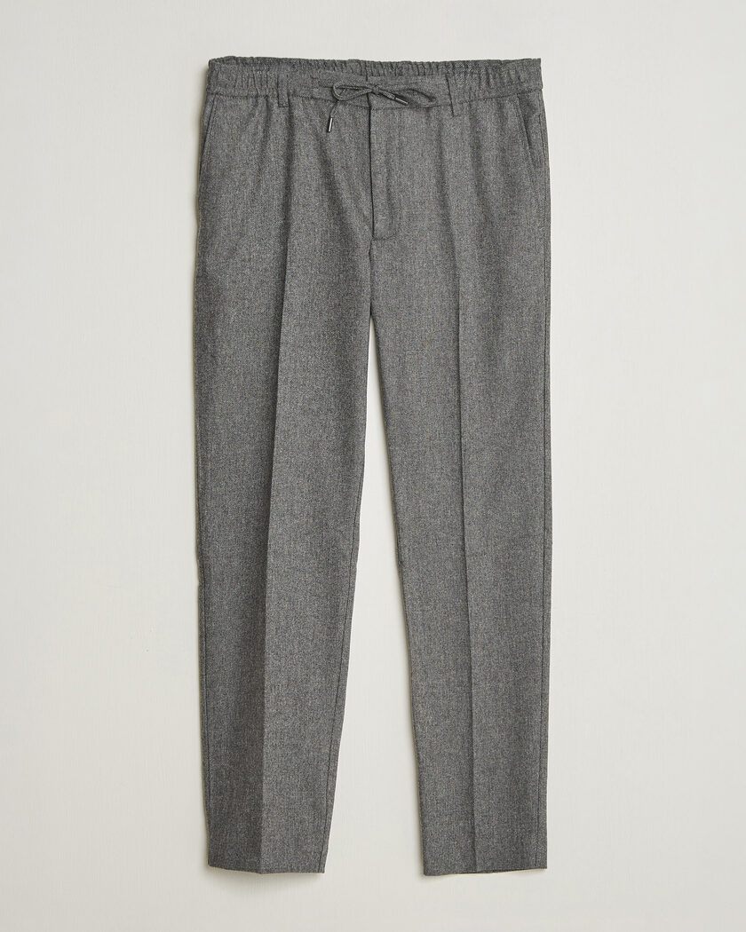 BOSS BLACK Kane Brushed Drawstring Trousers Medium Grey – Harmaa