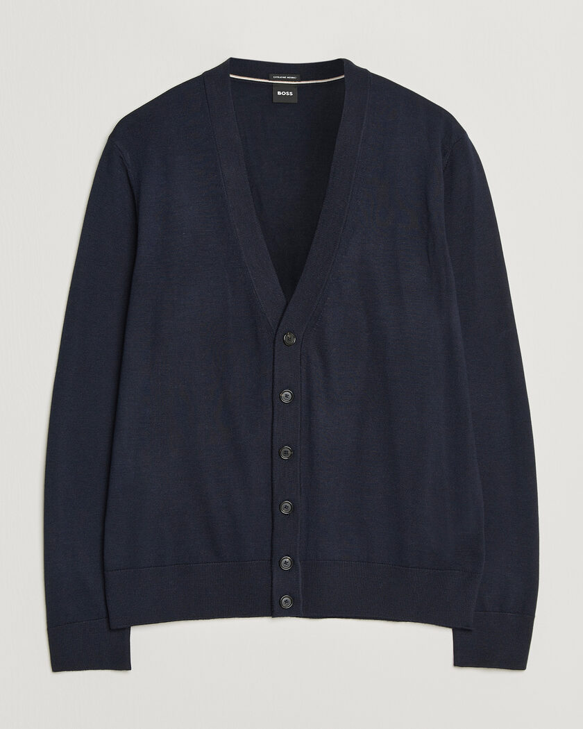 BOSS BLACK Mardon Wool Cardigan Dark Blue – Sininen