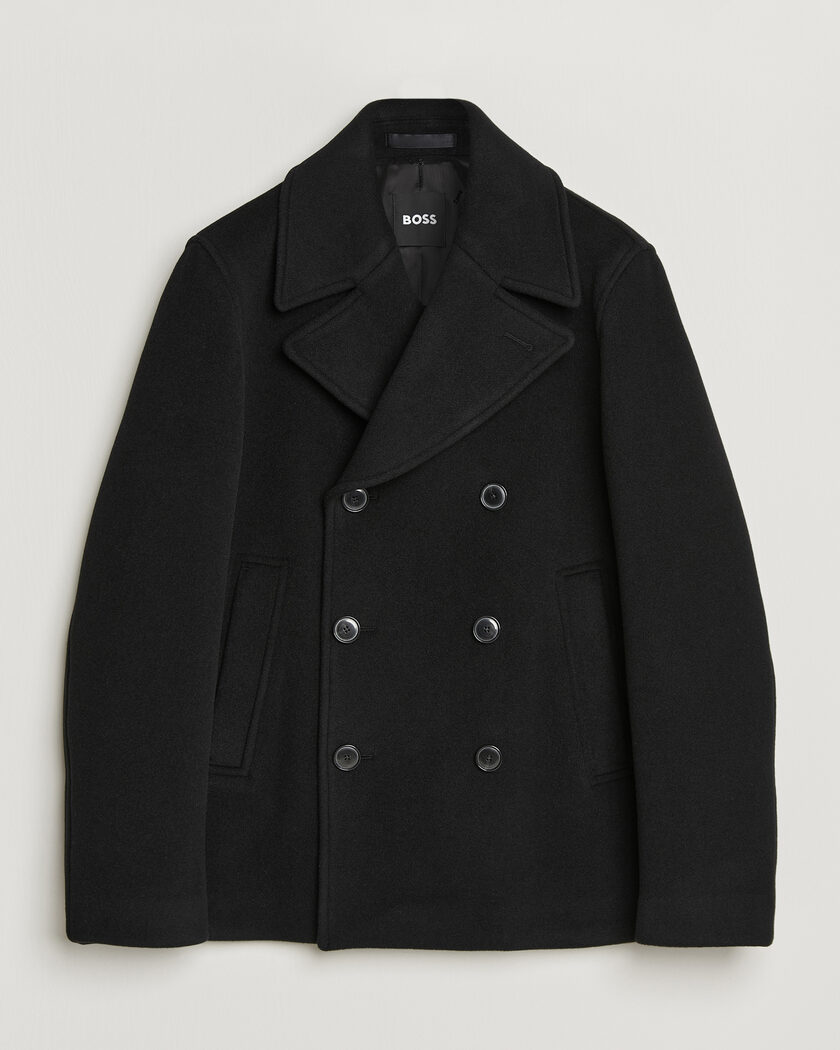 BOSS BLACK Hyde Wool Peacoat Black – Musta