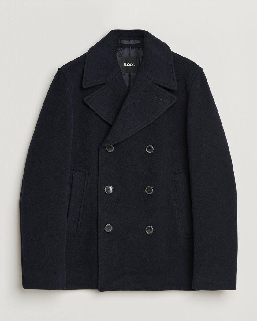 BOSS BLACK Hyde Wool Peacoat Dark Blue – Sininen