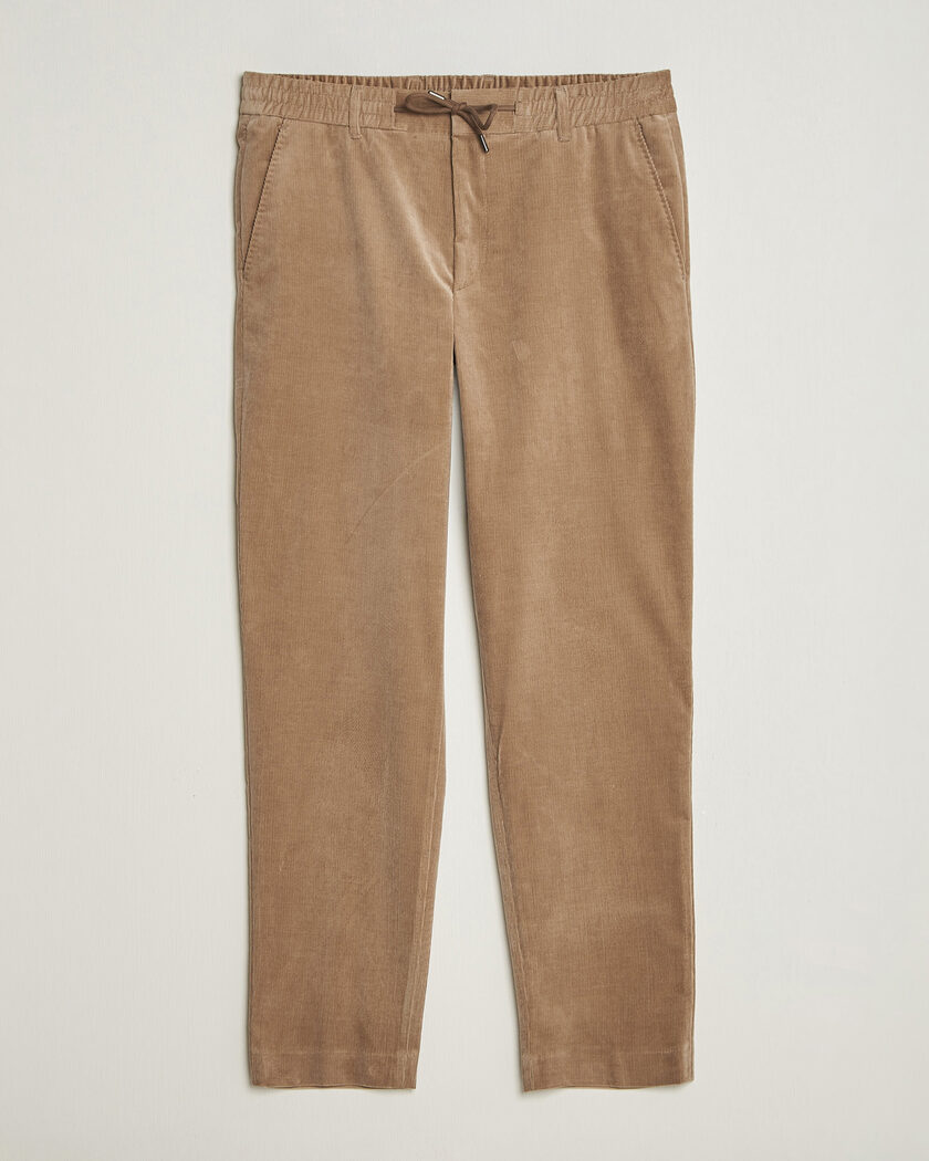 BOSS BLACK Perin Corduroy Drawstring Trousers Open Brown – Ruskea