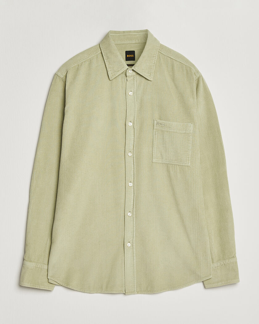BOSS ORANGE Relegant Corduroy Shirt Open Green – Vihreä