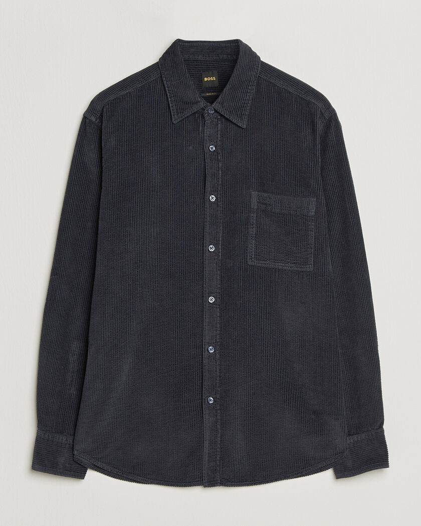 BOSS ORANGE Relegant Corduroy Shirt Dark Blue – Sininen