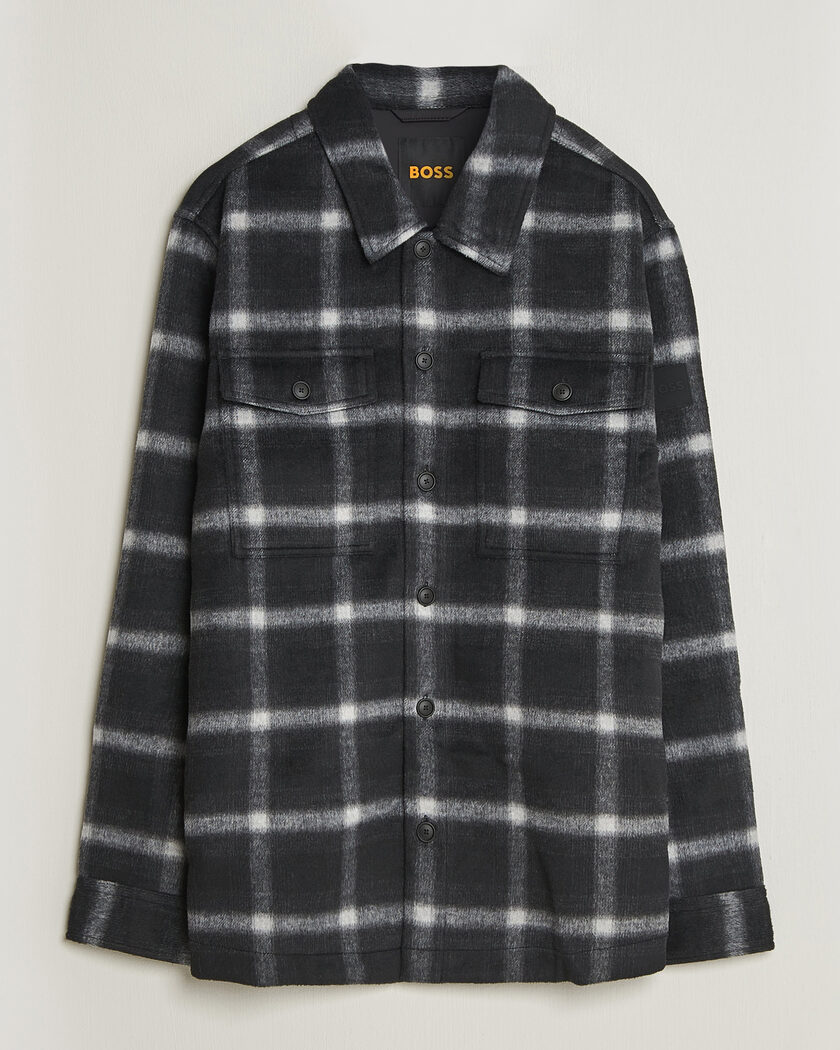 BOSS ORANGE Losky Flannel Checked Overshirt Black – Musta