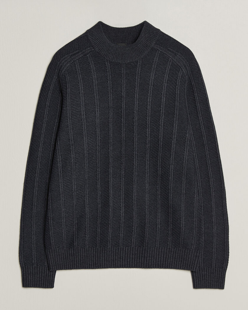 BOSS ORANGE Katoolo Wool/Cotton Knitted Turtleneck Dark Blue – Sininen