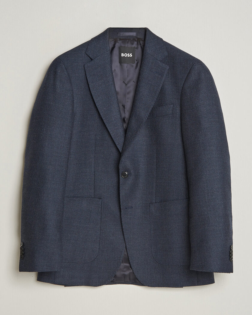 BOSS BLACK Hutson Wool Patch Pocket Blazer Dark Blue – Sininen