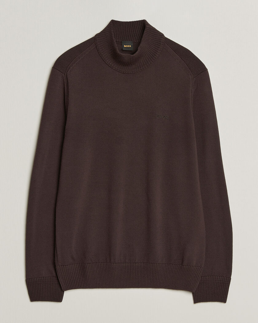 BOSS ORANGE Avac Knitted Turtleneck Dark Brown – Ruskea