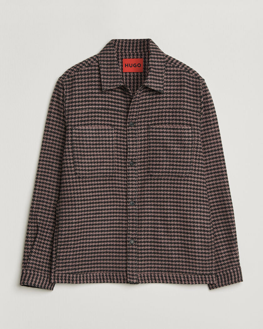 HUGO Eniri Houndstooth Overshirt Copper Brown – Ruskea