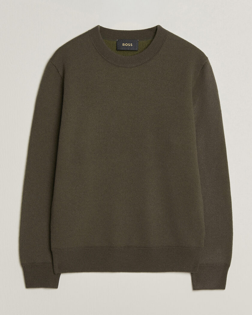 BOSS CAMEL Farrison Cashmere Knitted Sweater Open Green – Vihreä