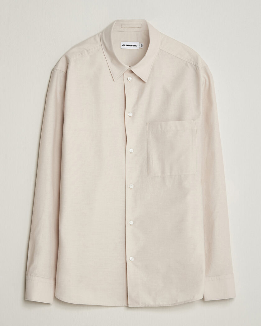 J.Lindeberg Marlon Flannel Shirt Moonbeam – Beige