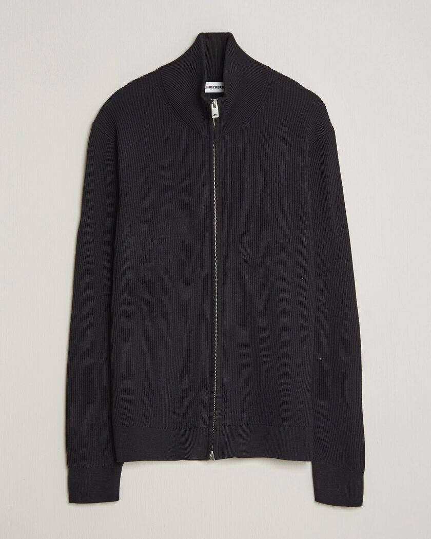 J.Lindeberg Alexis Cotton Full Zip Black – Musta