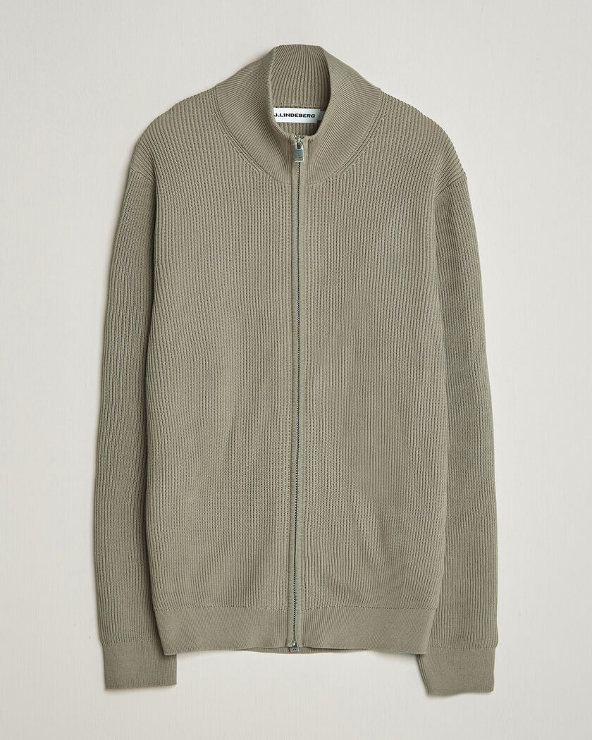 J.Lindeberg Alexis Cotton Full Zip Brindle – Vihreä