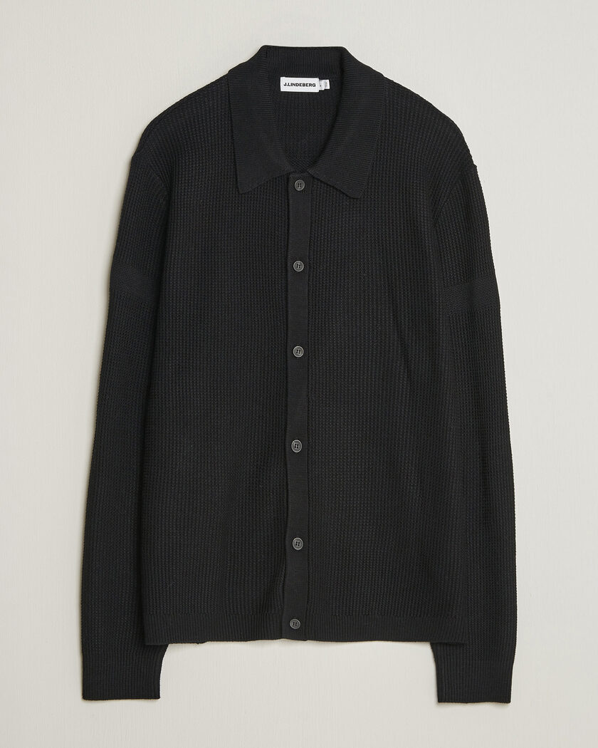 J.Lindeberg Willem Knitted Cardigan Black – Musta