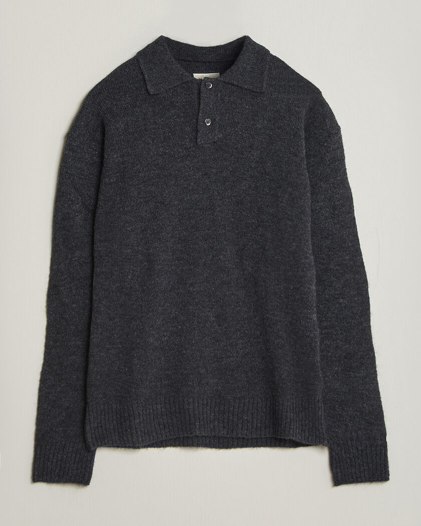 Forét Alpine Polo Knit Dark Grey Melange – Harmaa