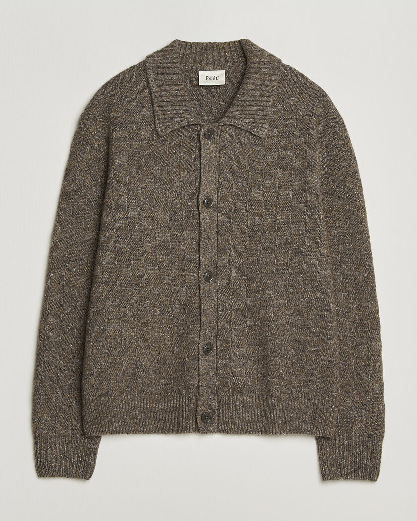 Forét Area Wool Cardigan Jacket Taupe – Ruskea