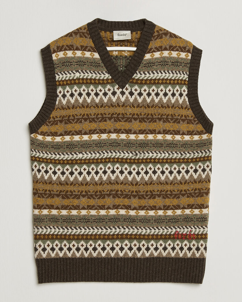 Forét Fairisle Lambswool Vest Thyme – Ruskea