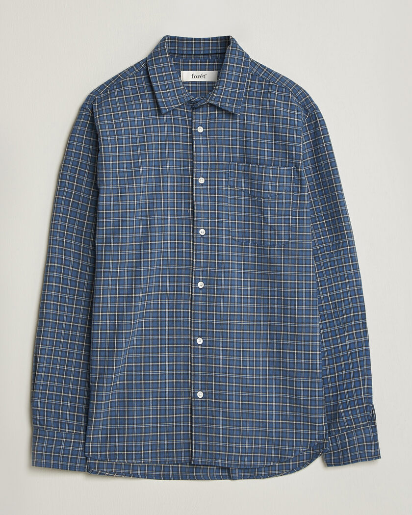 Forét Ridge Flannel Check Shirt Navy – Sininen
