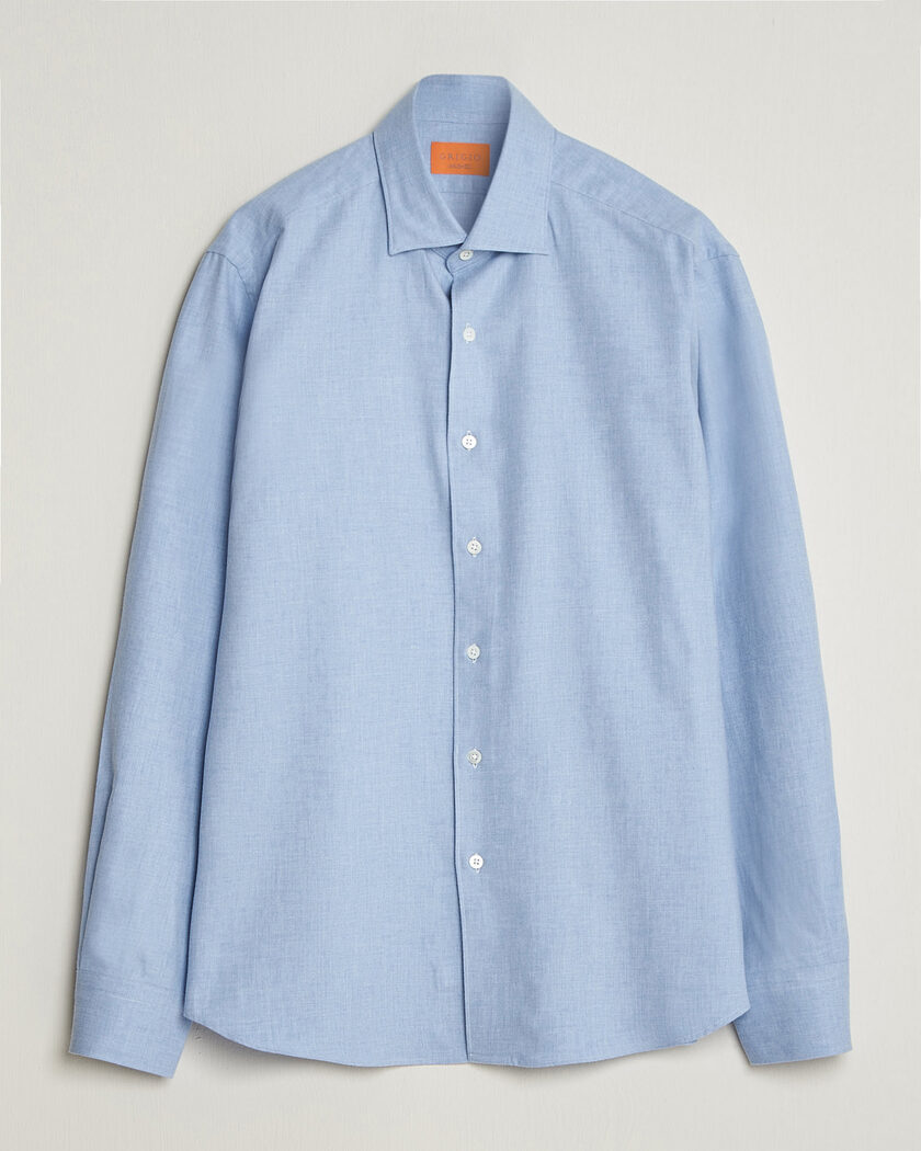 Grigio Washed Flannel Shirt Light Blue – Sininen
