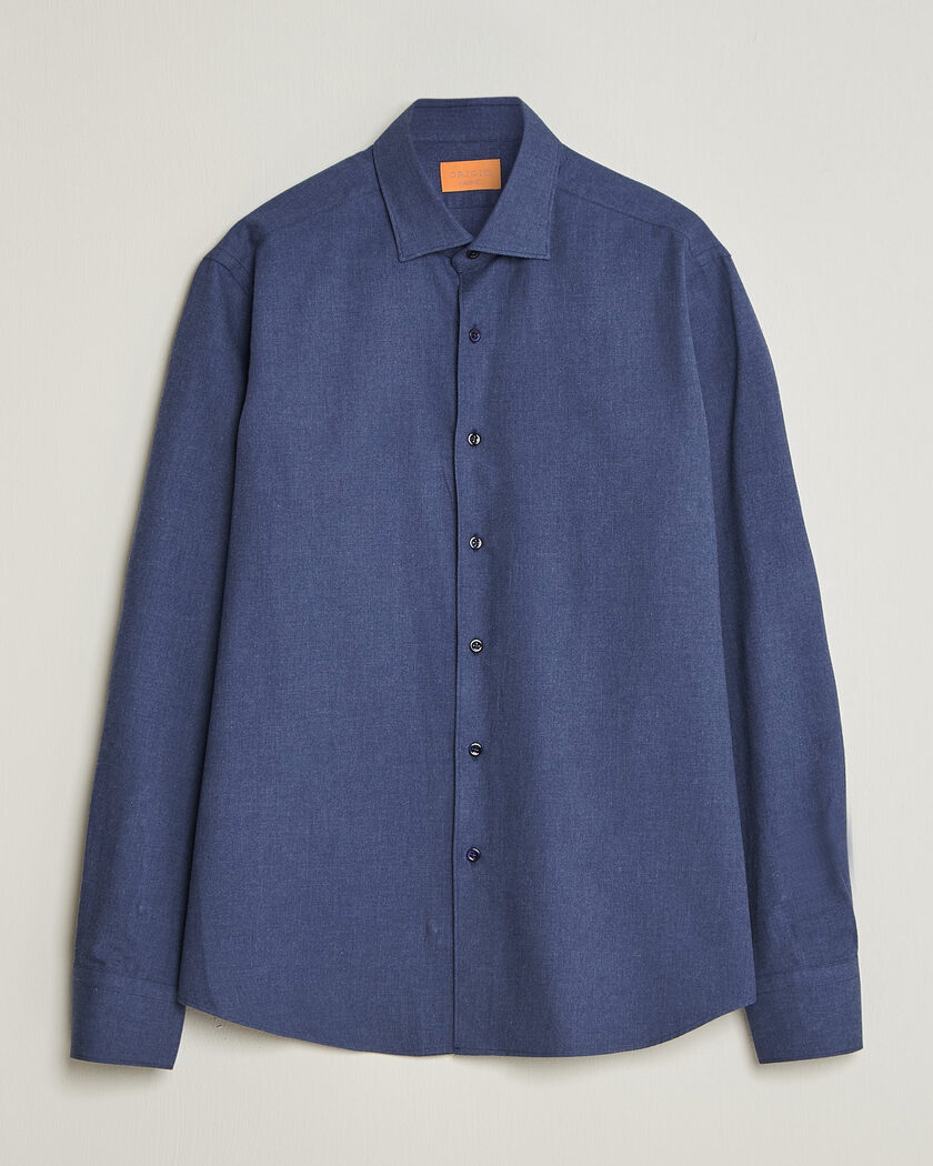 Grigio Washed Flannel Shirt Navy – Sininen