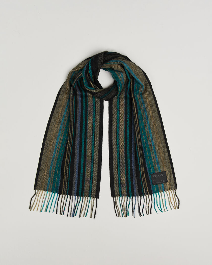 Paul Smith Lambswool Striped Scarf Black – Monivärinen