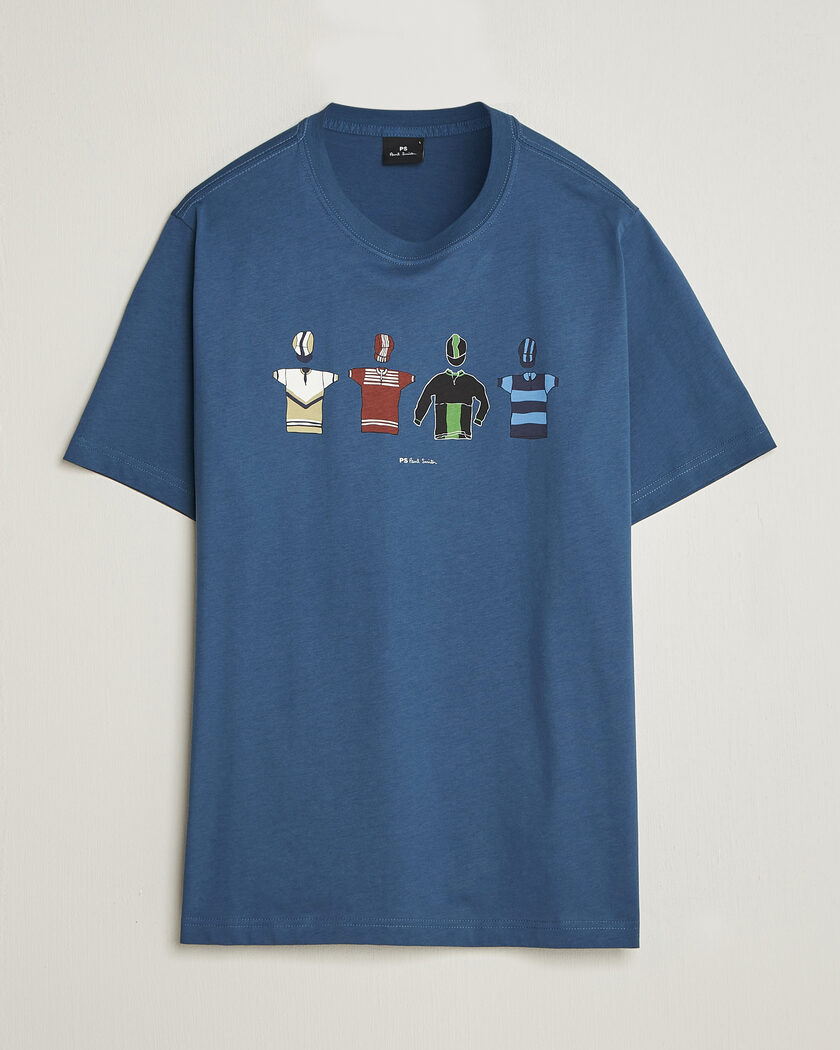 PS Paul Smith Cycle Jersey's Crew Neck T-Shirt Blue – Sininen