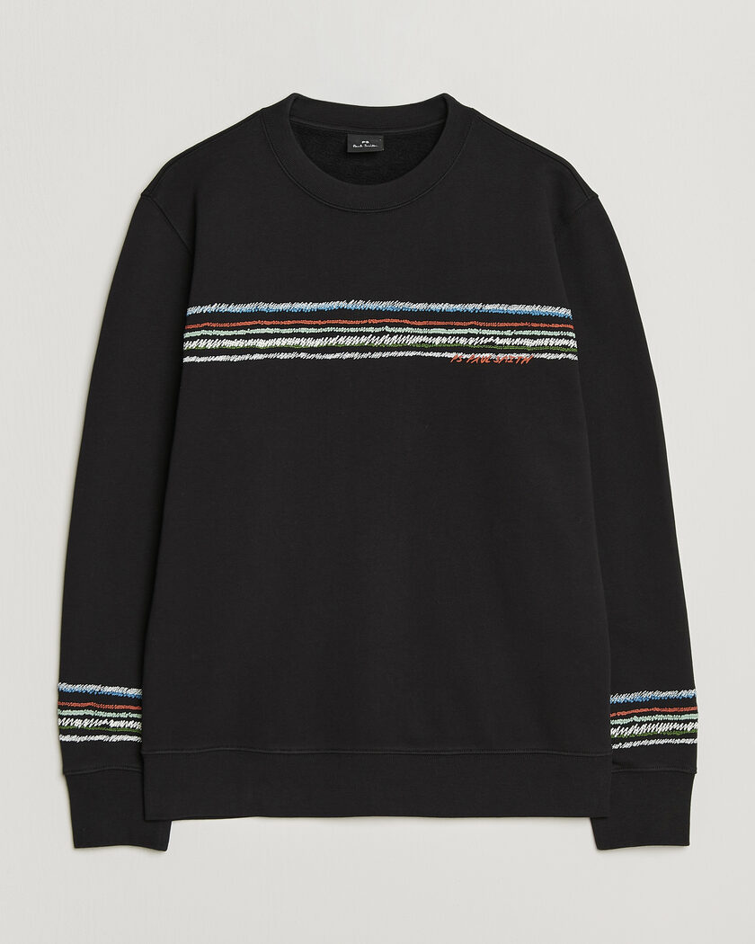 PS Paul Smith Stripes Crew Neck Sweatshirt Black – Musta