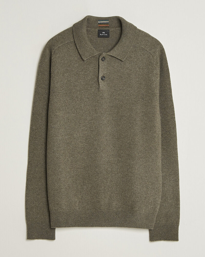 PS Paul Smith Wool Knitted Polo Green – Vihreä