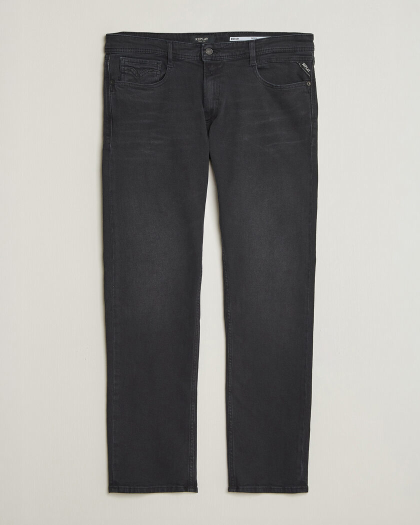 Replay Rocco Comfort Fit Powerstretch Jeans Washed Black – Musta