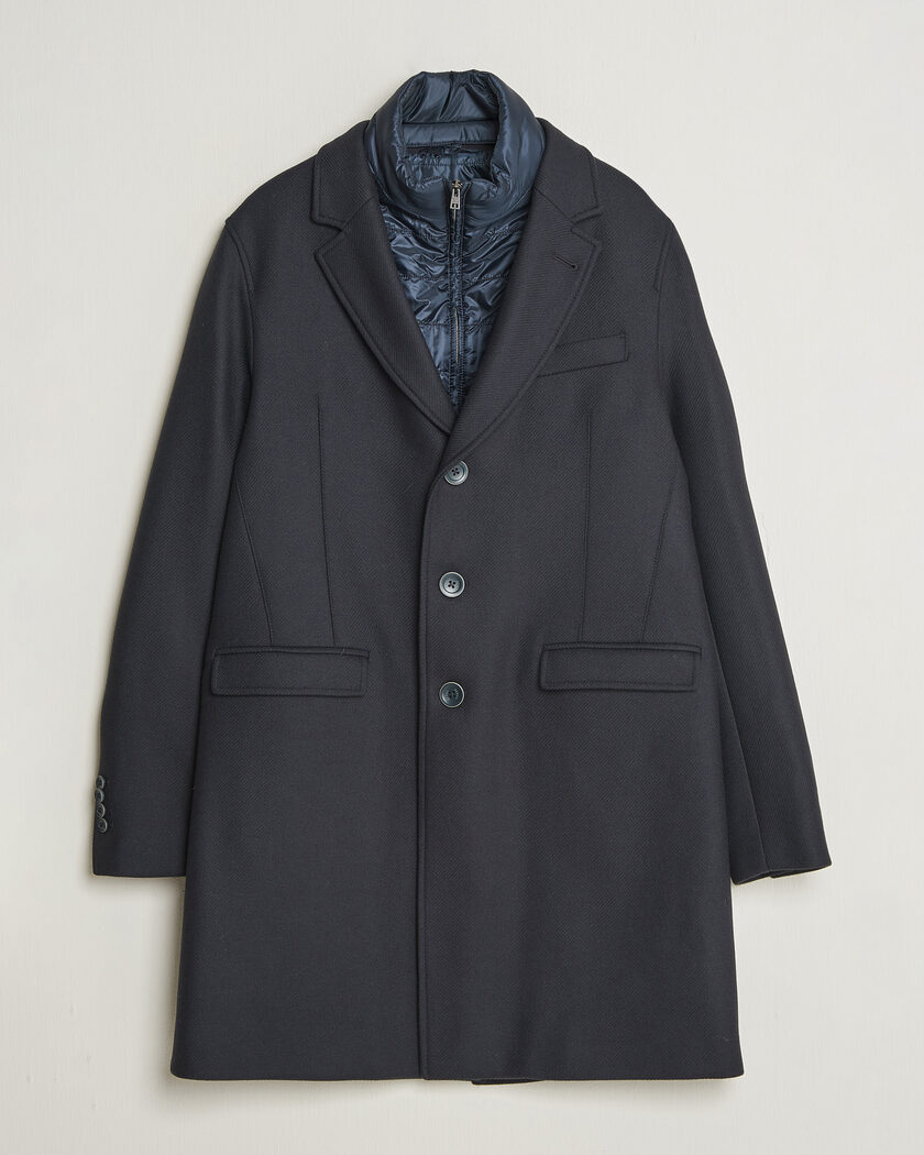 Herno Wool Zip Coat Navy – Sininen