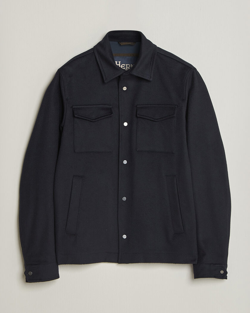 Herno Cashmere Overshirt Navy – Sininen