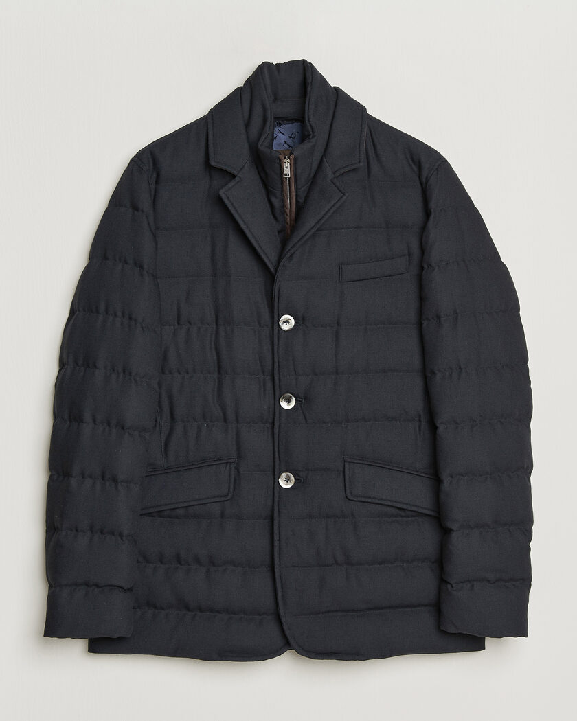 Herno Flannel Down Blazer Navy – Sininen