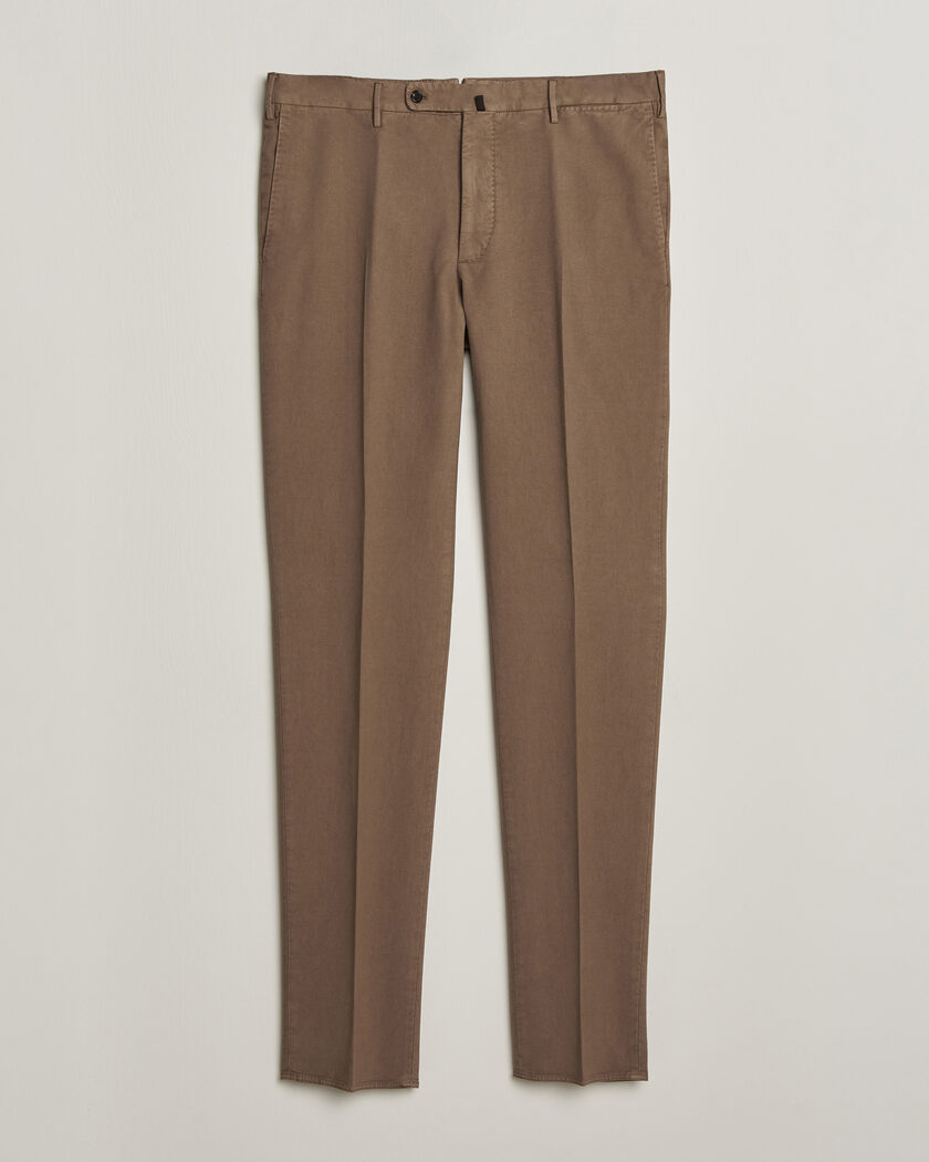 Incotex Regular Fit Soft Cotton Stretch Chinos Taupe – Beige