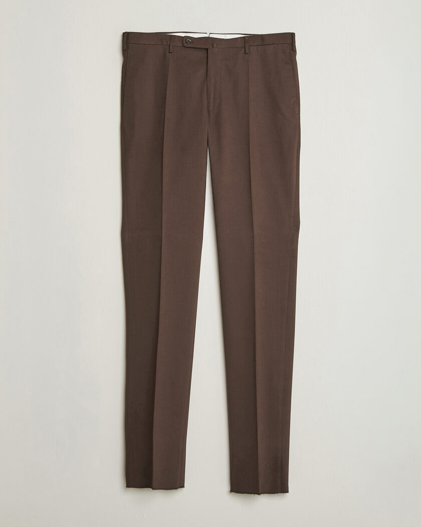 Incotex Regular Fit Cotton/Cashmere Trousers Military – Ruskea