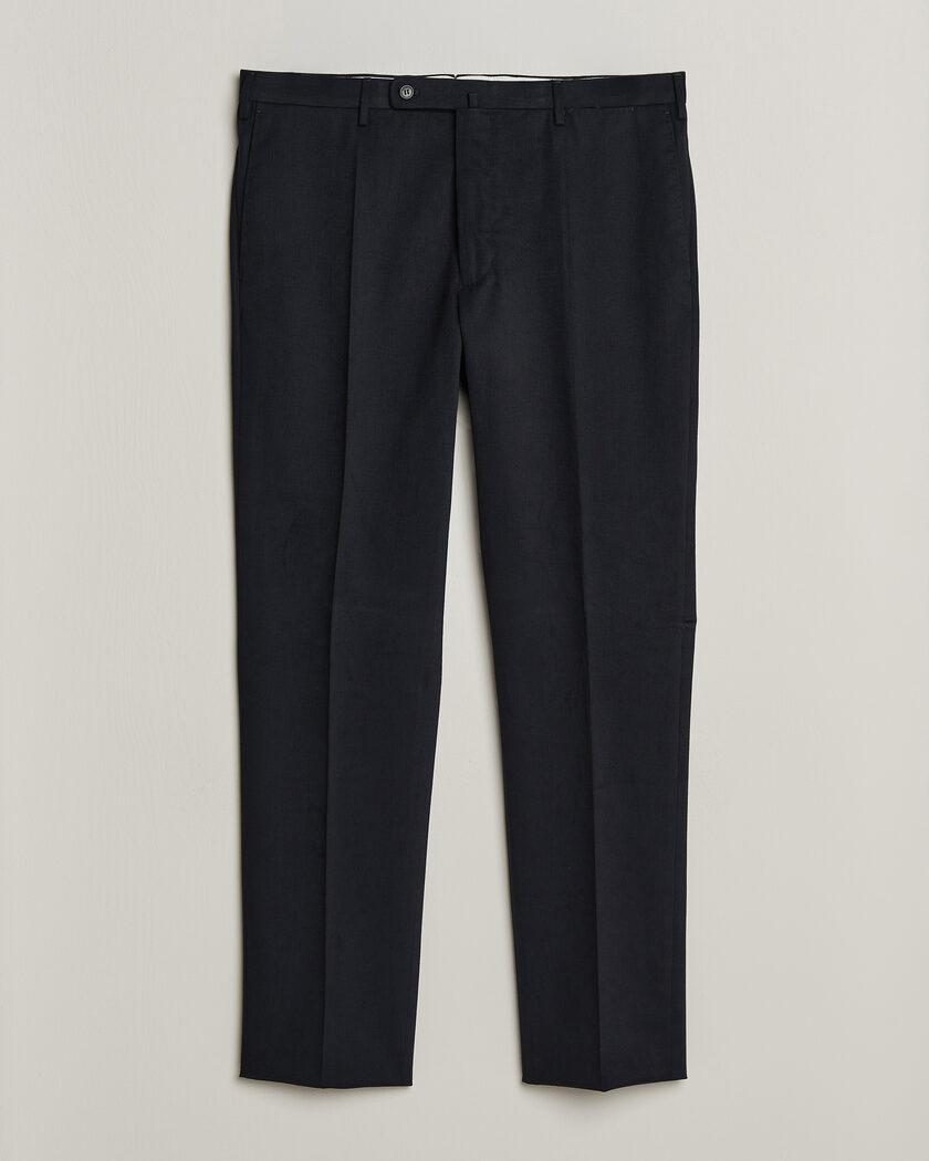 Incotex Regular Fit Cotton/Cashmere Trousers Navy – Sininen