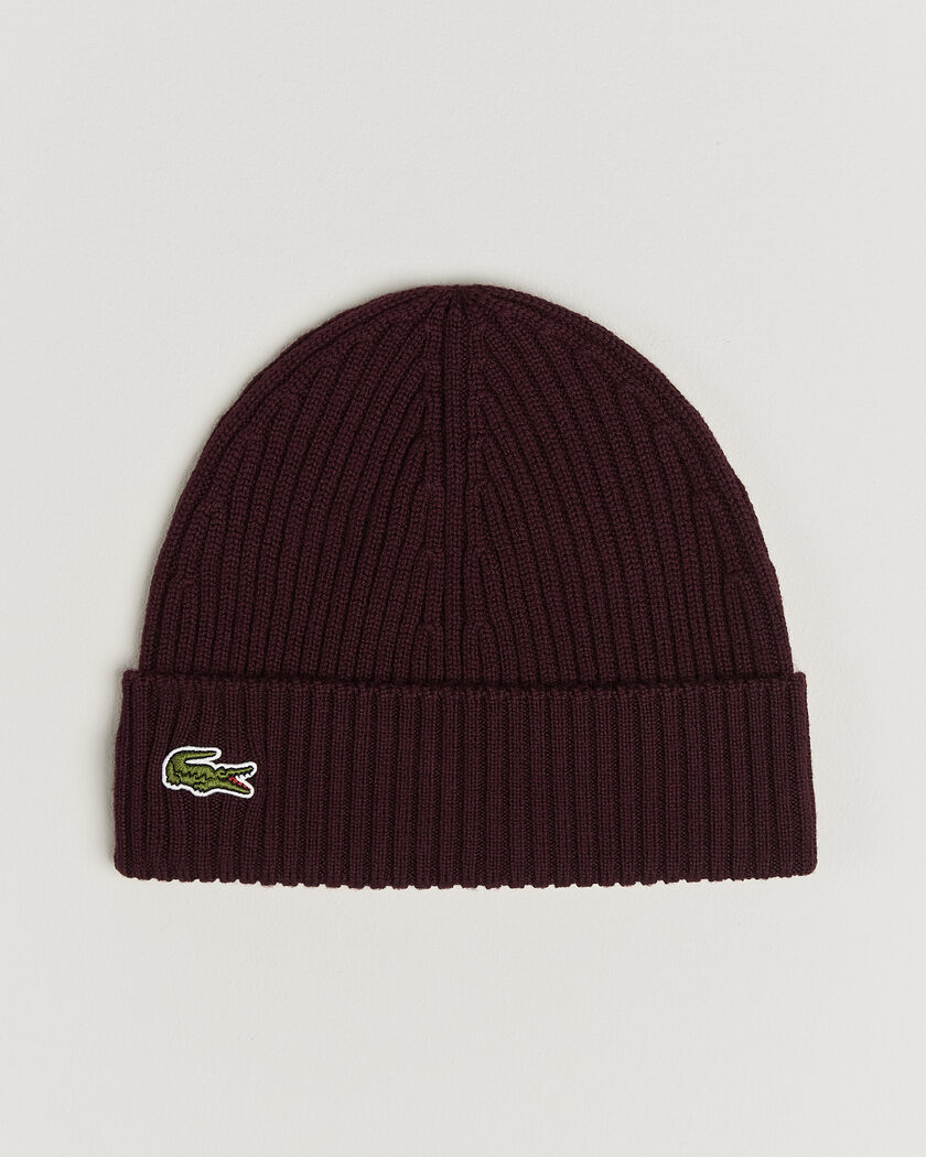Lacoste Wool Knitted Beanie Oxalis – Punainen