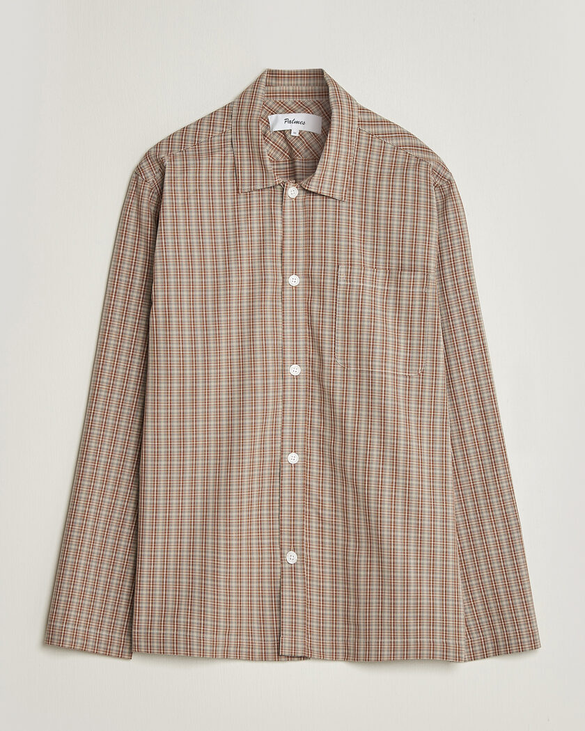 Palmes Fault Shirt Brown Check – Ruskea