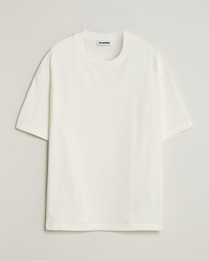  Jil Sander Short Sleeve Side Logo T-Shirt Off White – Valkoinen